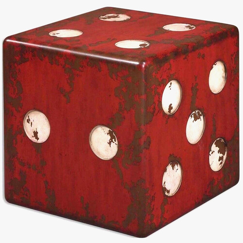Red dice accent end tables - end,